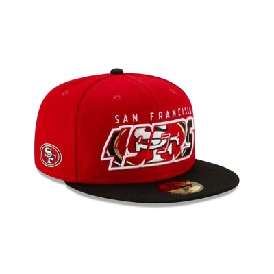 San Francisco 49ers Gorra | New Era NFL Wordmark Logo 59fifty Fitted Cap Mexico - Rojos